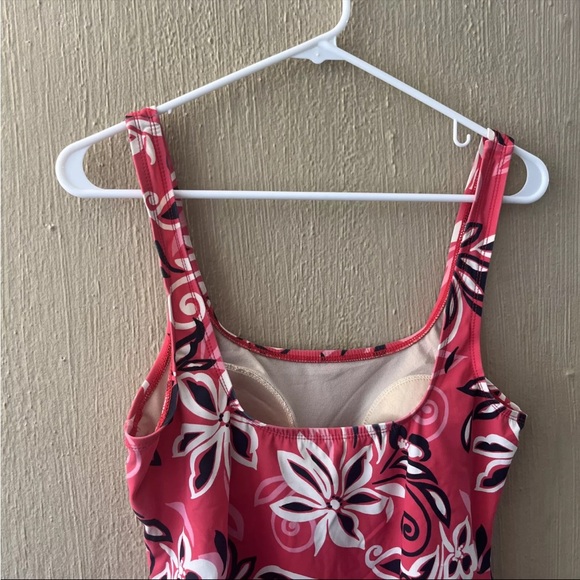Barefoot Miss of California Tankini Swim Suit Top SZ 12 Red Pink Black - Picture 4 of 10